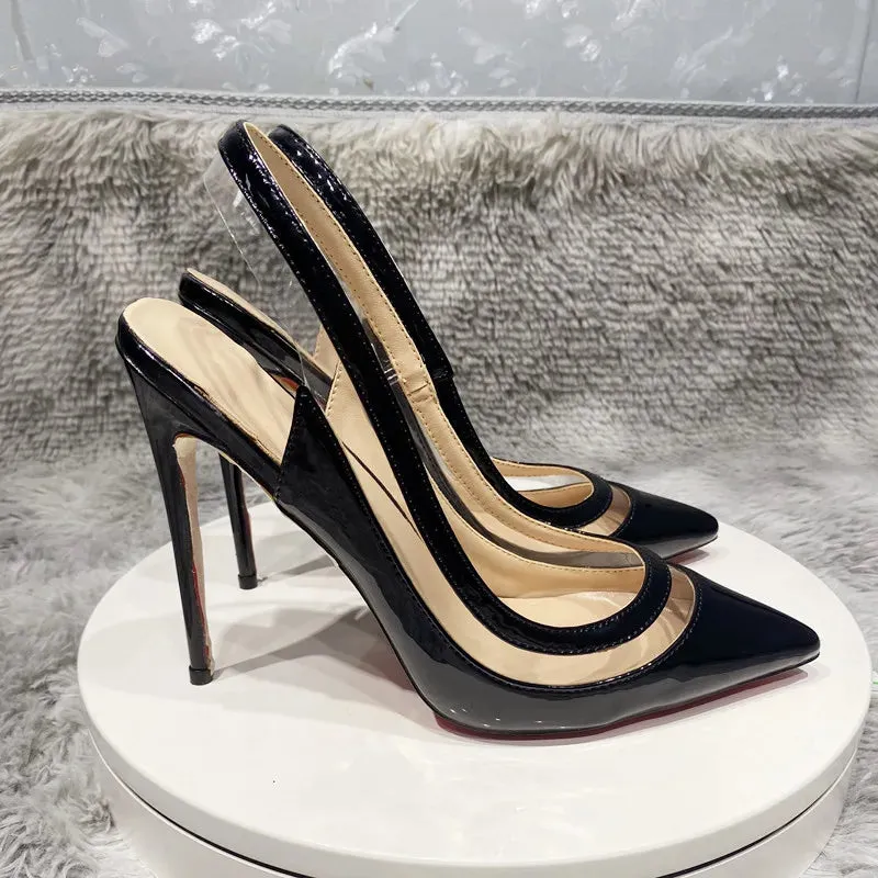 transparent PVC women's high heels