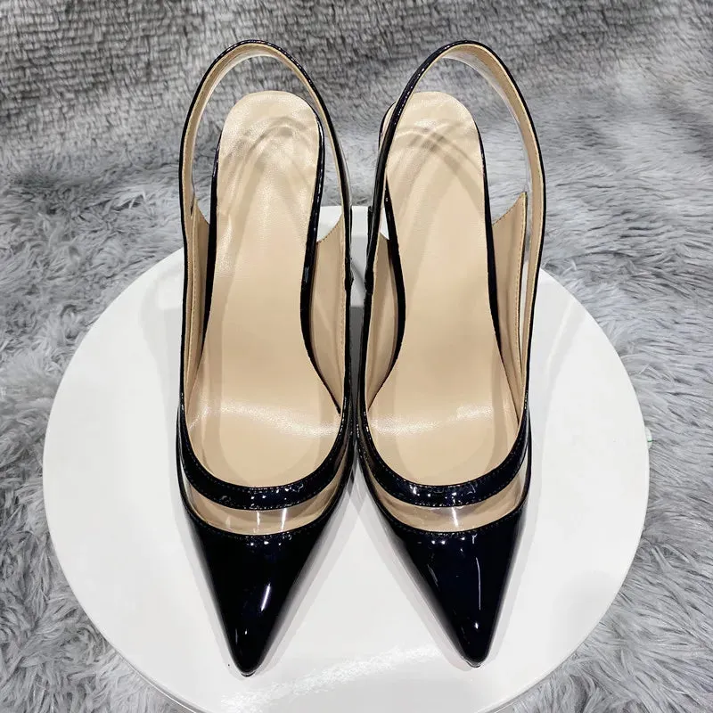 transparent PVC women's high heels