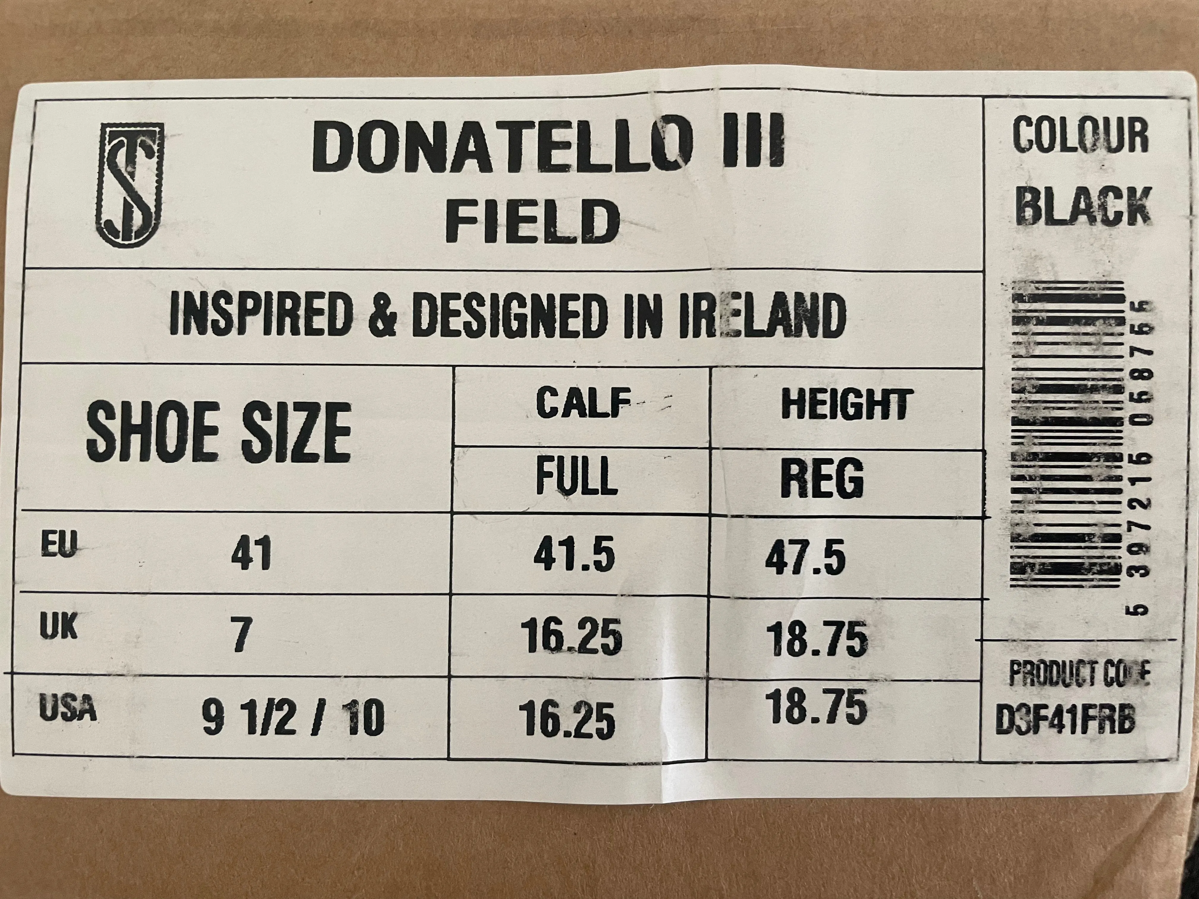 Tredstep Ireland Donatello III Field Boot (Size 41 or Womens 9.5/10 US) New in Box