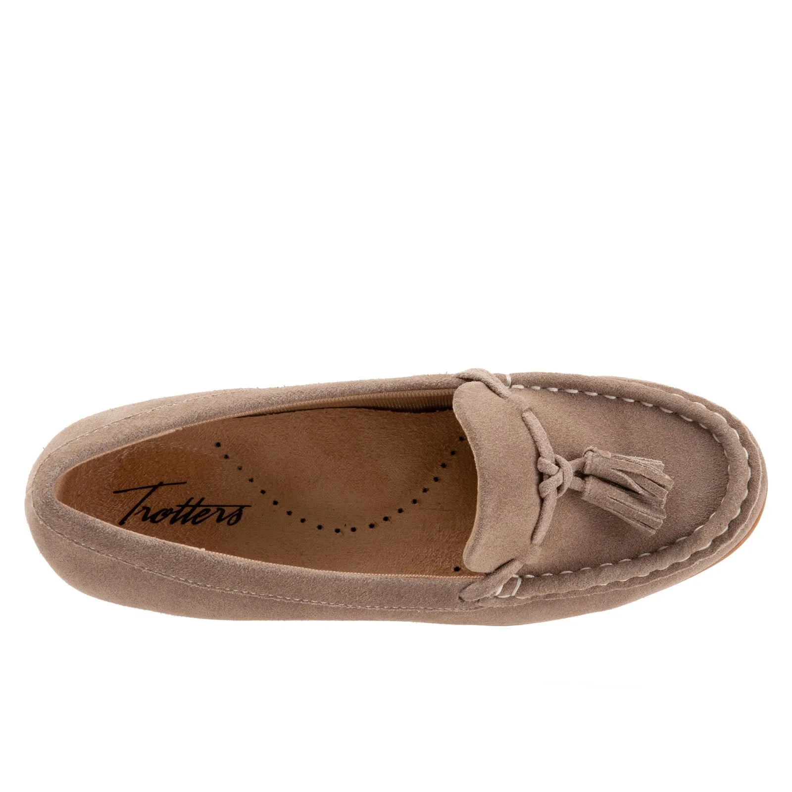 Trotters Dawson T2254-258 Womens Brown Leather Slip On Loafer Flats Shoes