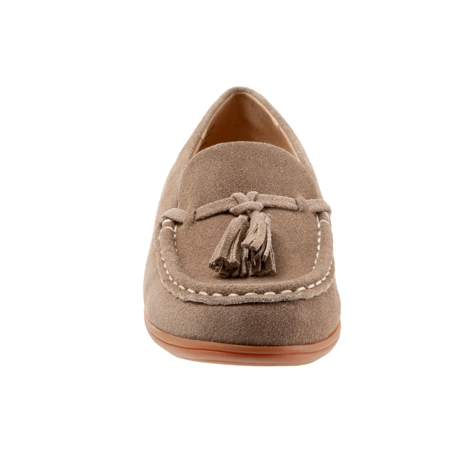 Trotters Dawson T2254-258 Womens Brown Leather Slip On Loafer Flats Shoes