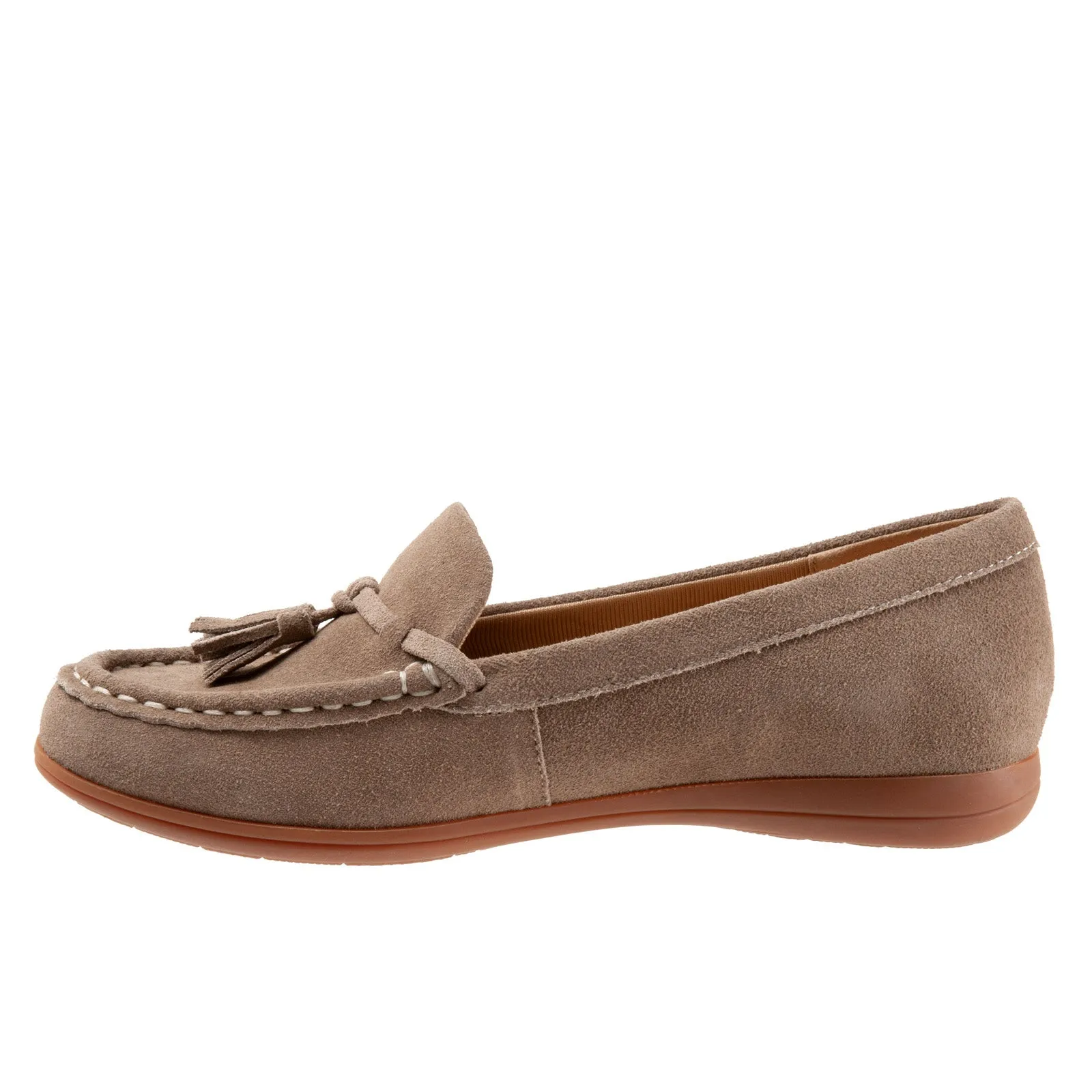 Trotters Dawson T2254-258 Womens Brown Leather Slip On Loafer Flats Shoes