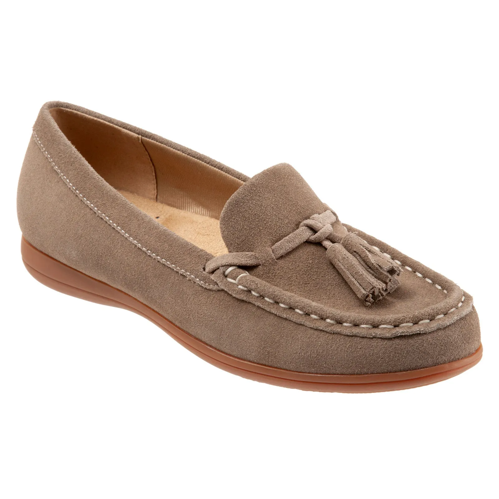 Trotters Dawson T2254-258 Womens Brown Leather Slip On Loafer Flats Shoes