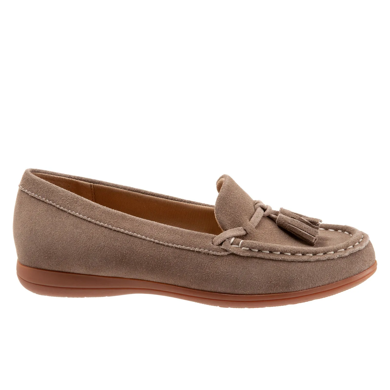 Trotters Dawson T2254-258 Womens Brown Leather Slip On Loafer Flats Shoes