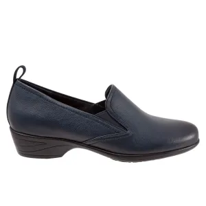 Trotters Reggie T2065-400 Womens Blue Narrow Leather Loafer Flats Boots