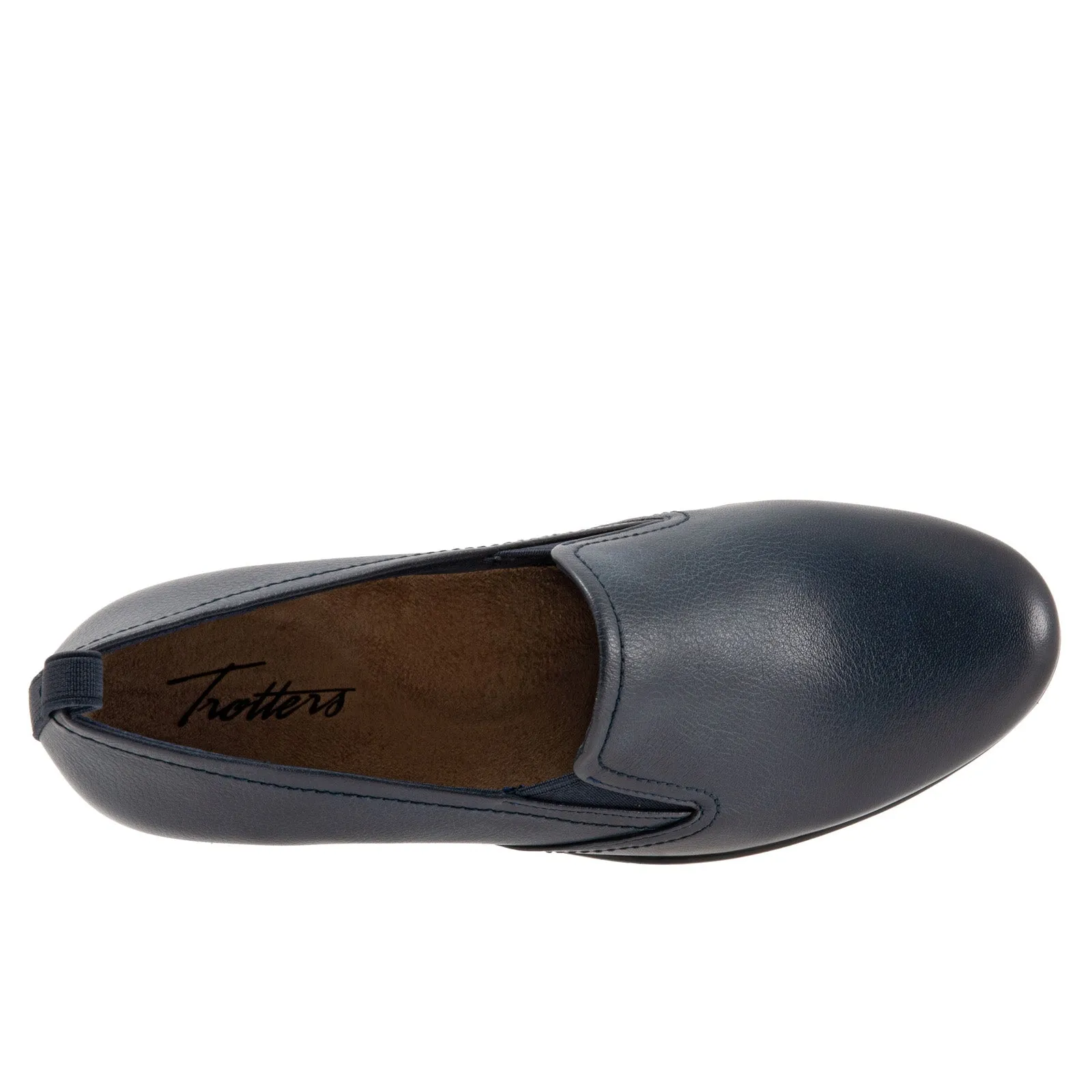 Trotters Reggie T2065-400 Womens Blue Narrow Leather Loafer Flats Boots