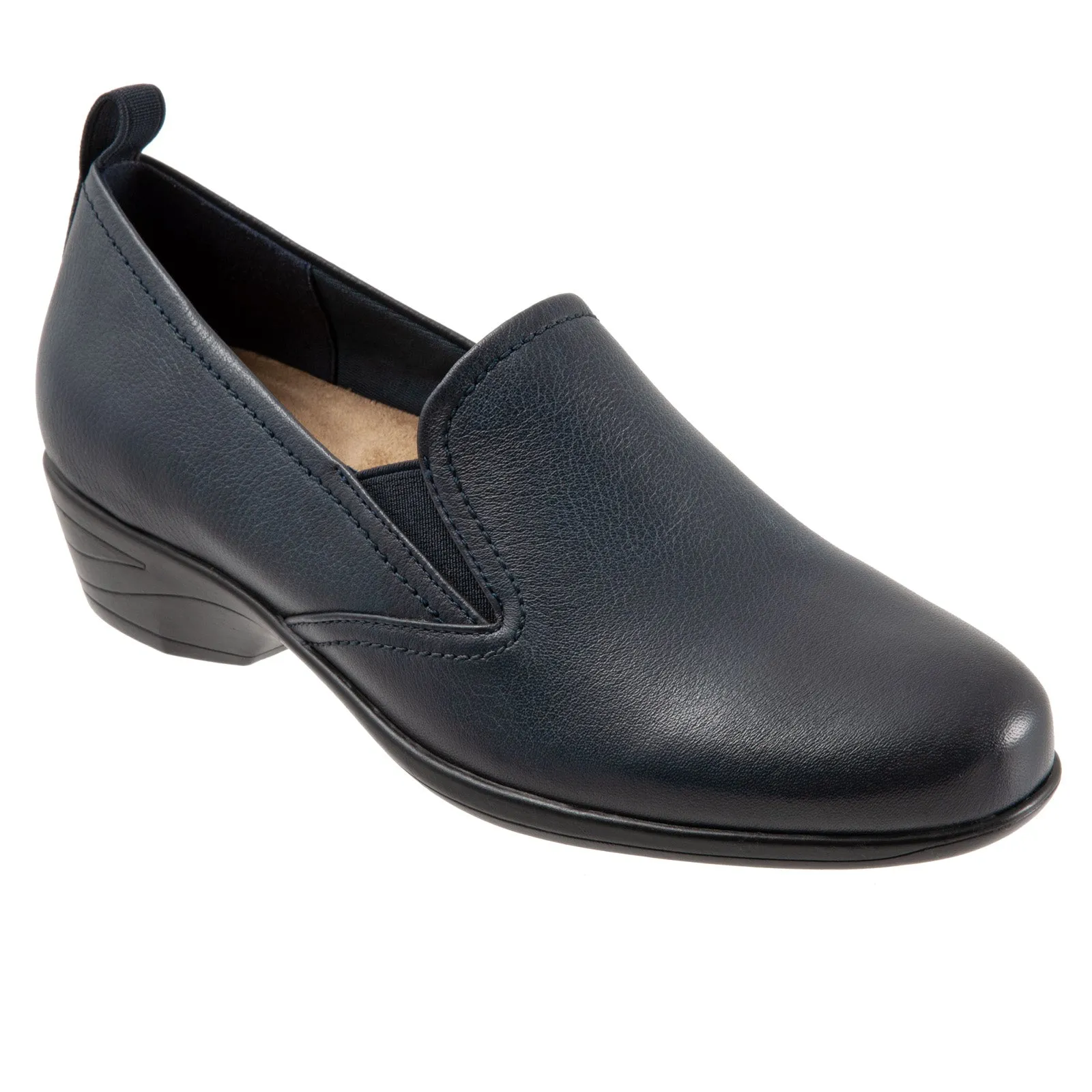 Trotters Reggie T2065-400 Womens Blue Narrow Leather Loafer Flats Boots