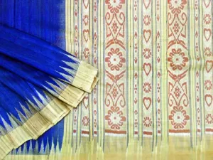 Tussar Ghicha Royal Blue Saree
