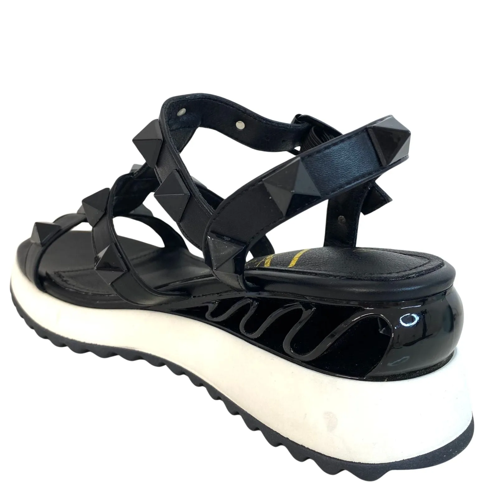Una Healy Chunky Wedge Strappy Sandals - Black