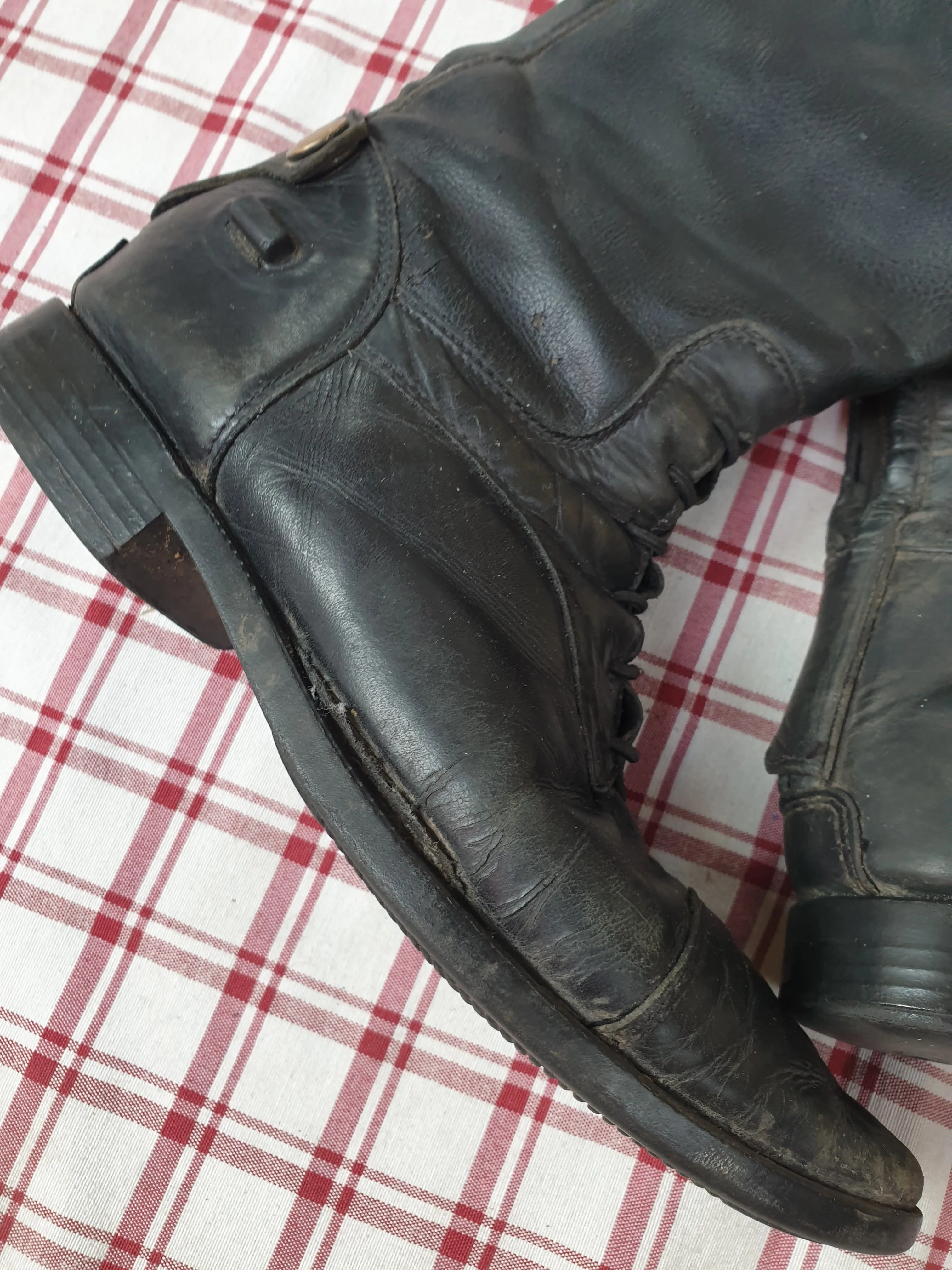 Used brogini long riding boots, black, size 4 FREE POSTAGE ✅