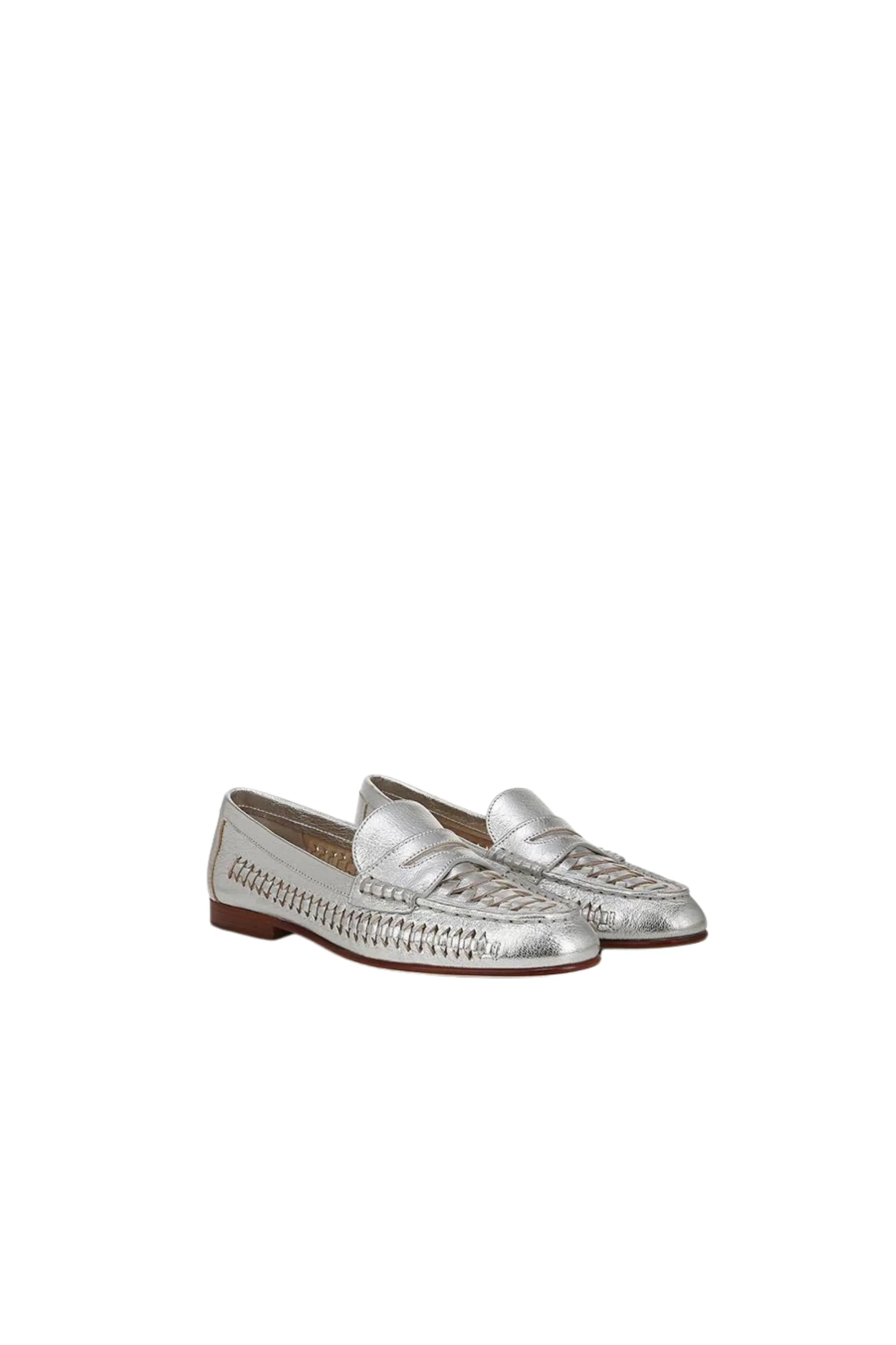 Veronica Beard Penny Loafer Silver