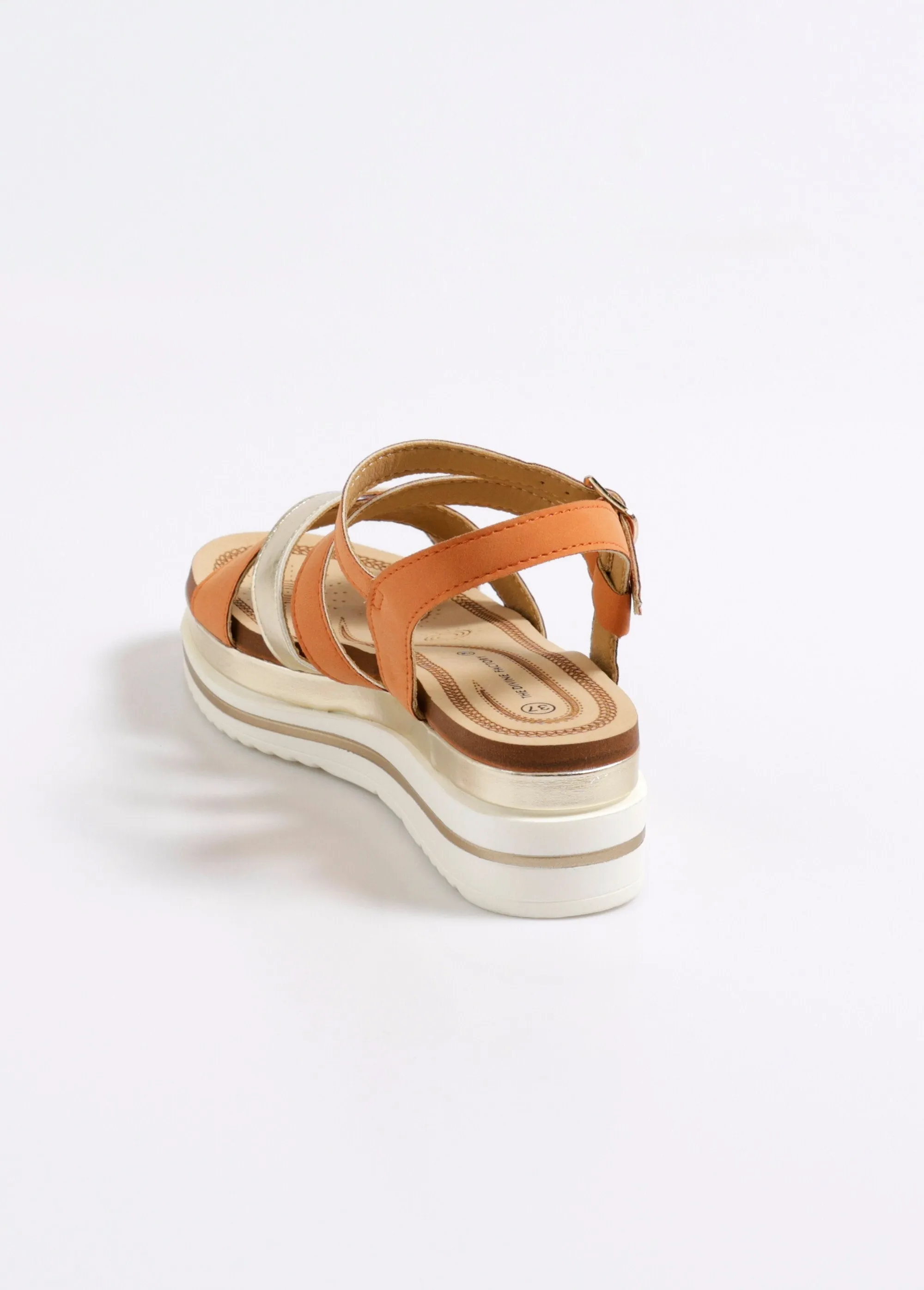Wedge sandals with crossed straps