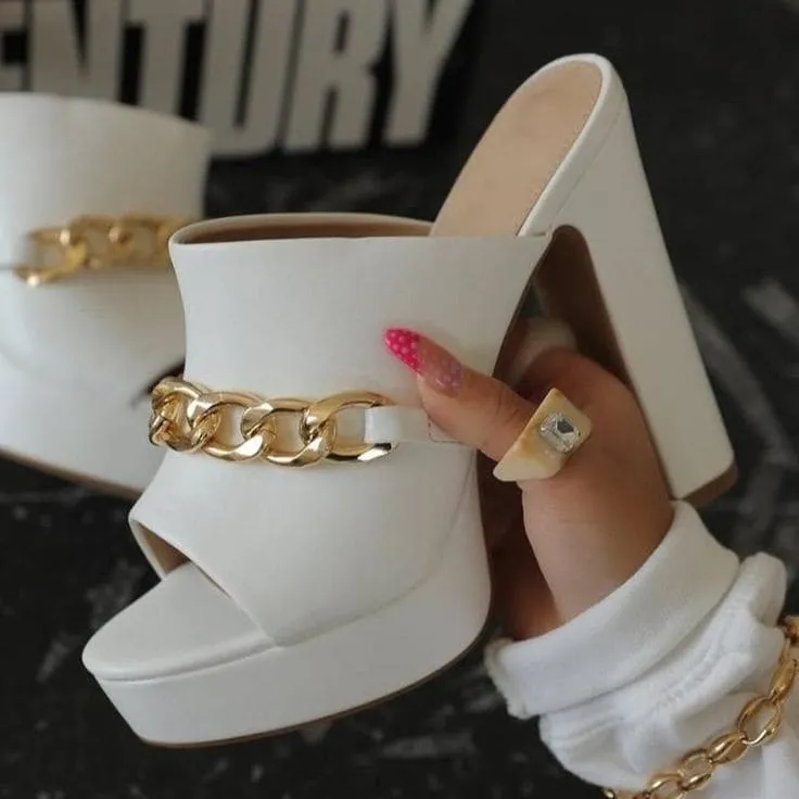 White Graceful Heights Heels
