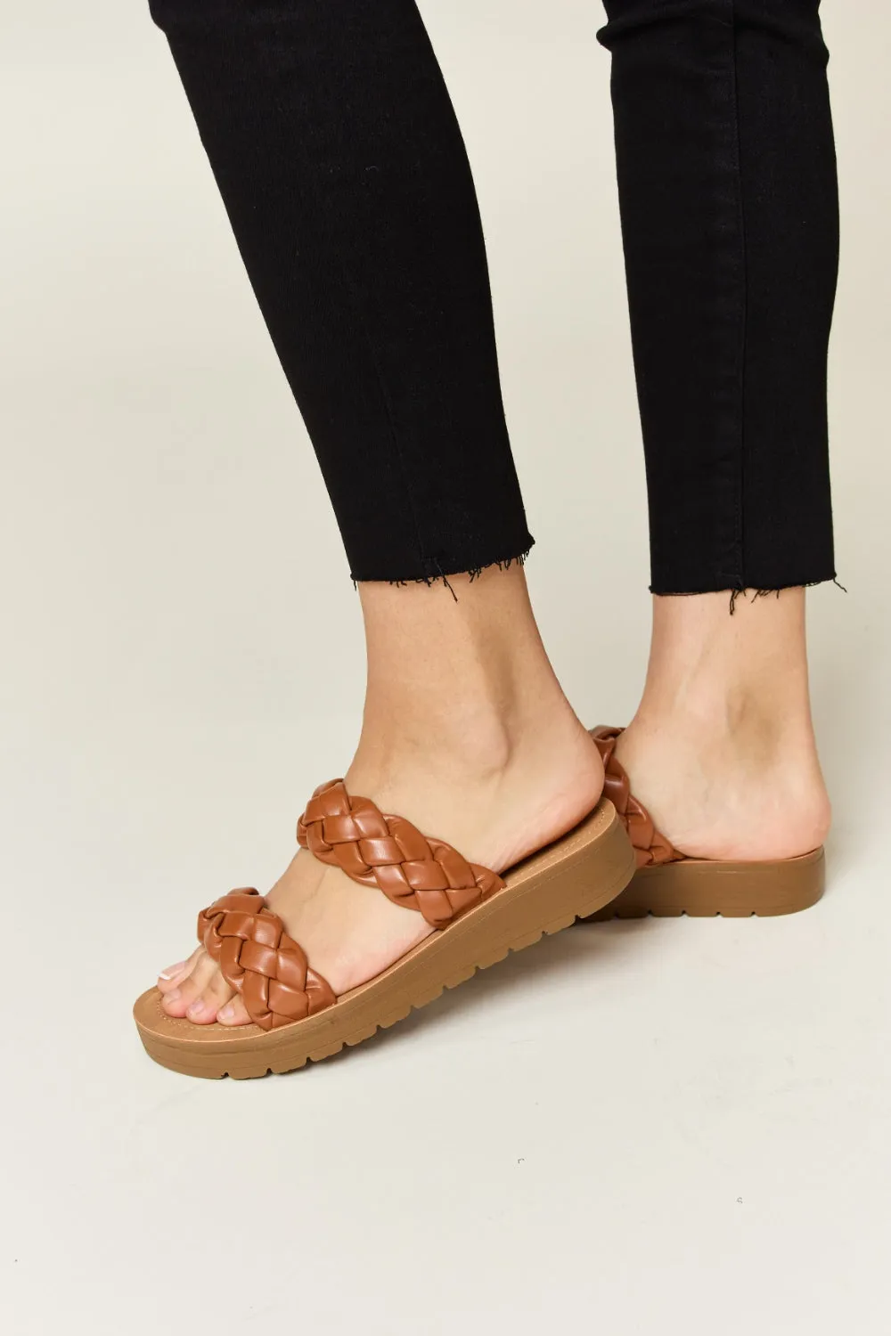 WILD DIVA Woven Dual Band Platform Sandals ONLINE EXCLUSIVE