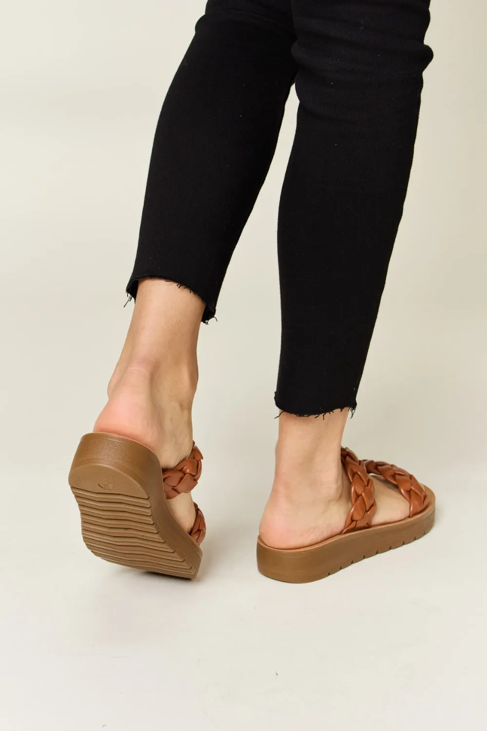 WILD DIVA Woven Dual Band Platform Sandals ONLINE EXCLUSIVE