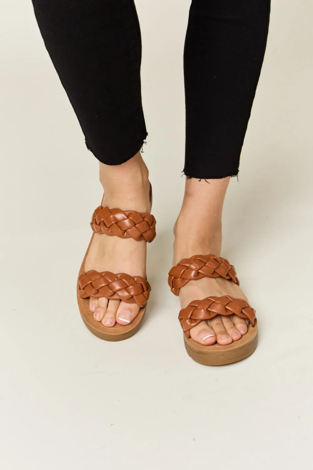 WILD DIVA Woven Dual Band Platform Sandals ONLINE EXCLUSIVE