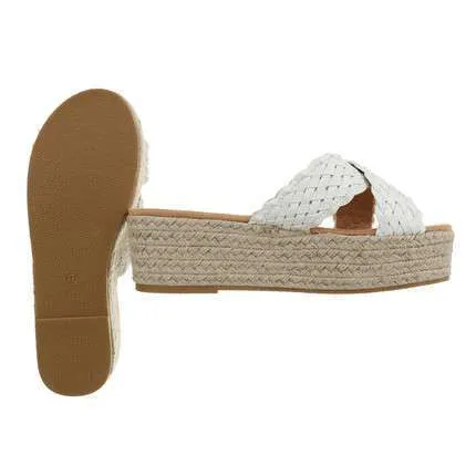 Willow Braided White Wedge Sandal