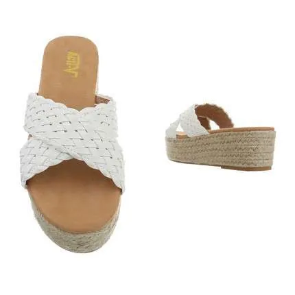 Willow Braided White Wedge Sandal