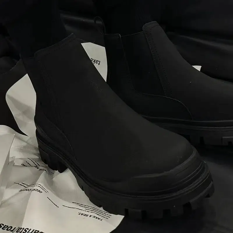 Winter Black Leather Boots