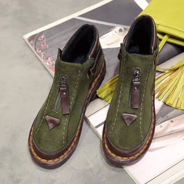 woman boots women's shoes  winter new British wind Chelsea boots female thick bottom Brooke flat Ankle boots woman Booties