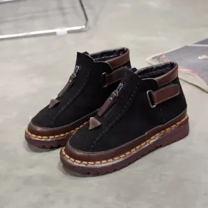 woman boots women's shoes  winter new British wind Chelsea boots female thick bottom Brooke flat Ankle boots woman Booties
