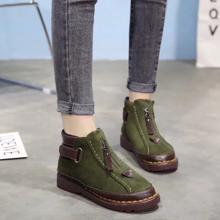 woman boots women's shoes  winter new British wind Chelsea boots female thick bottom Brooke flat Ankle boots woman Booties