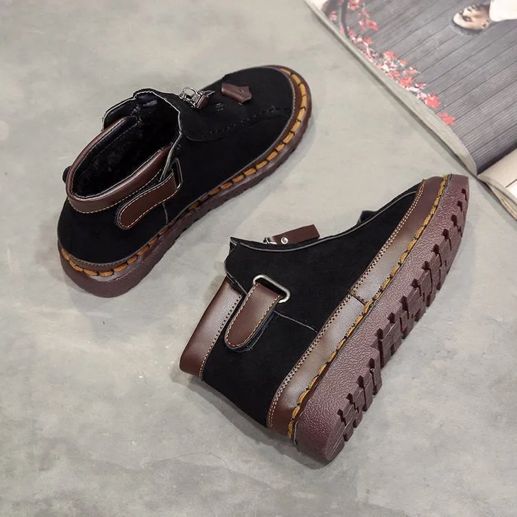 woman boots women's shoes  winter new British wind Chelsea boots female thick bottom Brooke flat Ankle boots woman Booties