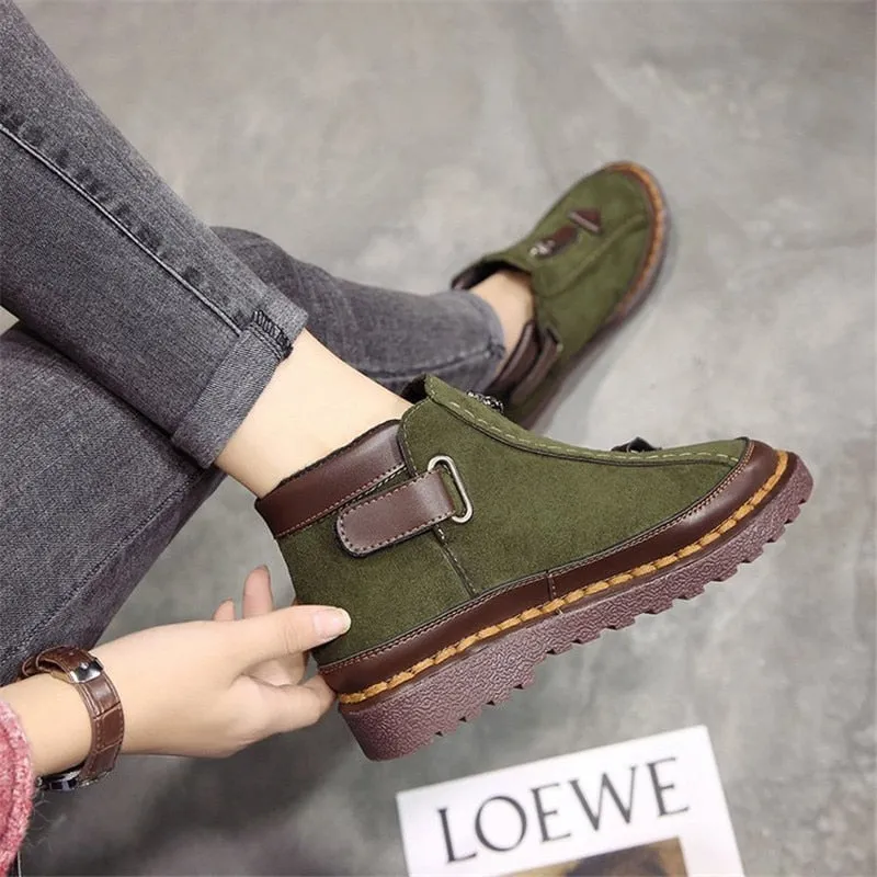 woman boots women's shoes  winter new British wind Chelsea boots female thick bottom Brooke flat Ankle boots woman Booties