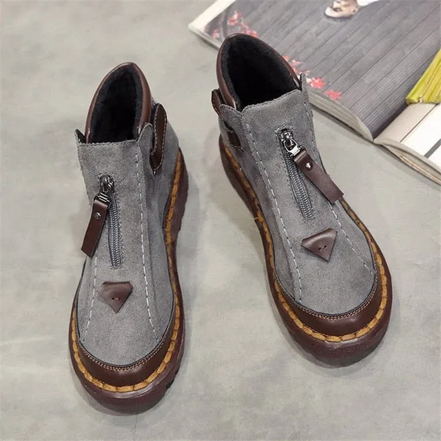 woman boots women's shoes  winter new British wind Chelsea boots female thick bottom Brooke flat Ankle boots woman Booties