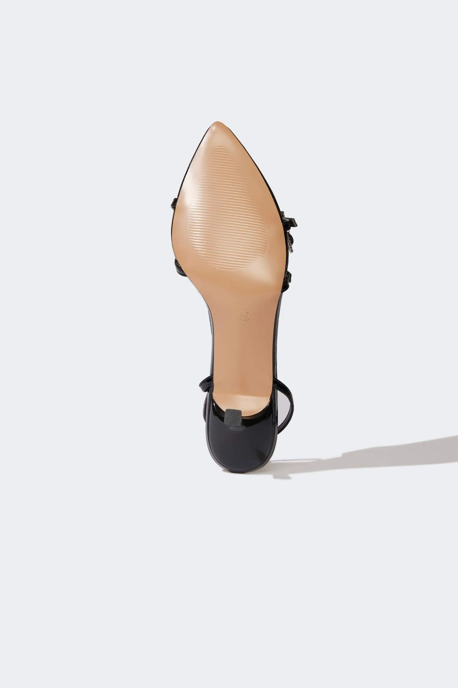 Woman Faux Leather Heeled Sandals