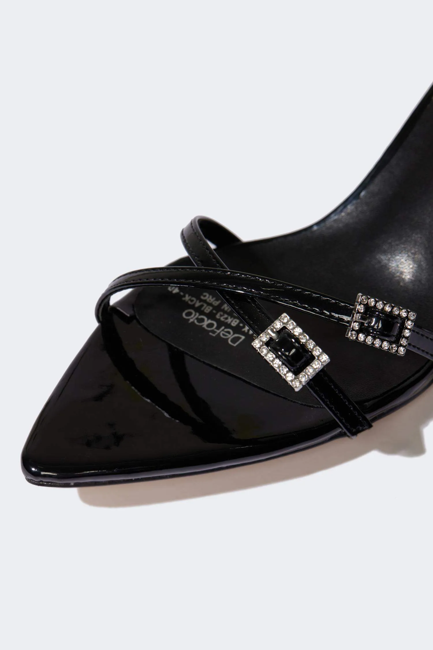 Woman Faux Leather Heeled Sandals