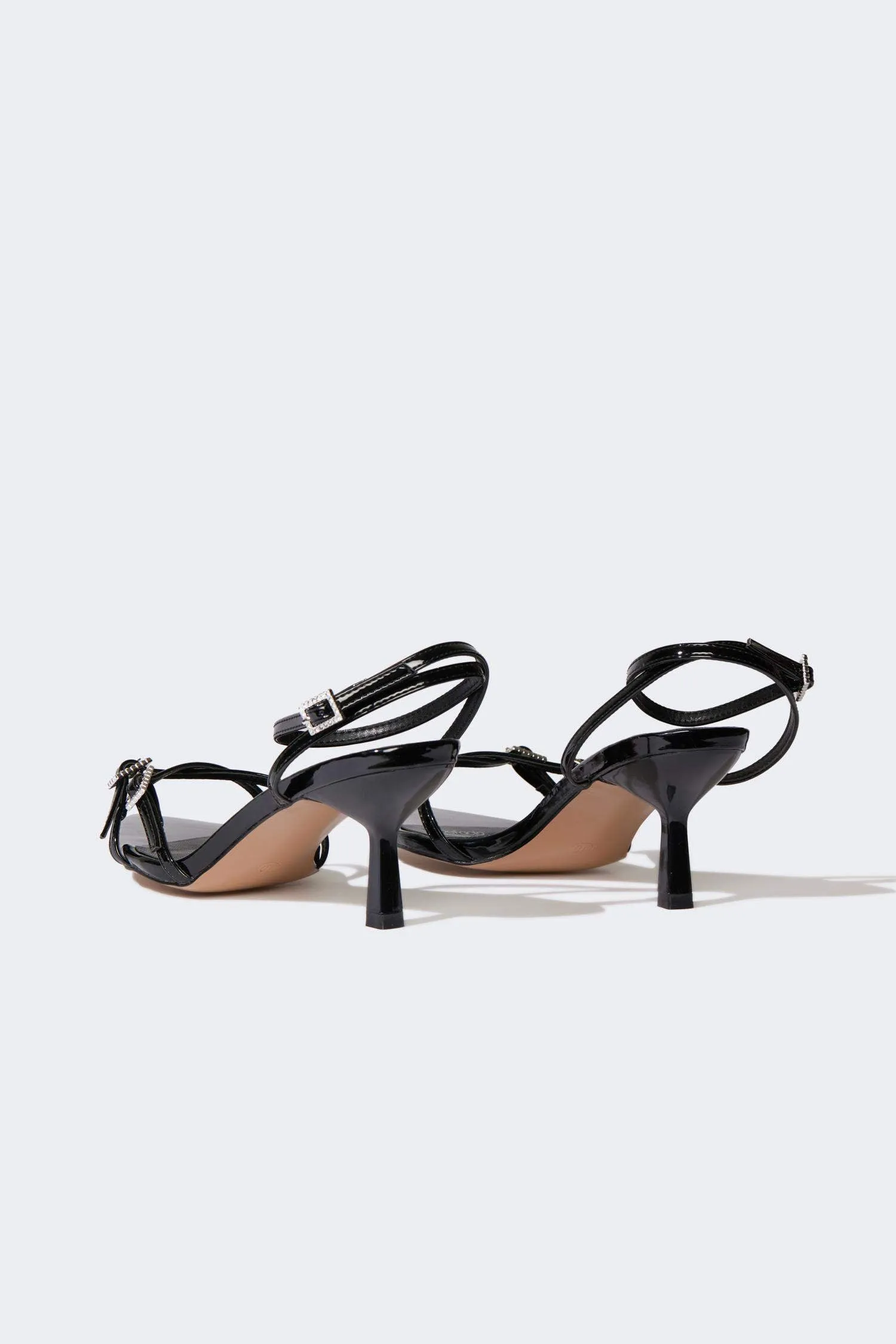 Woman Faux Leather Heeled Sandals