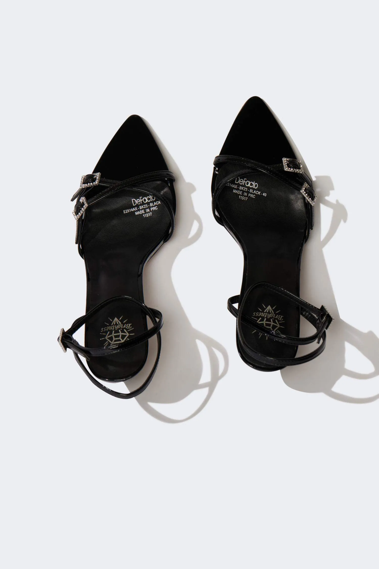 Woman Faux Leather Heeled Sandals