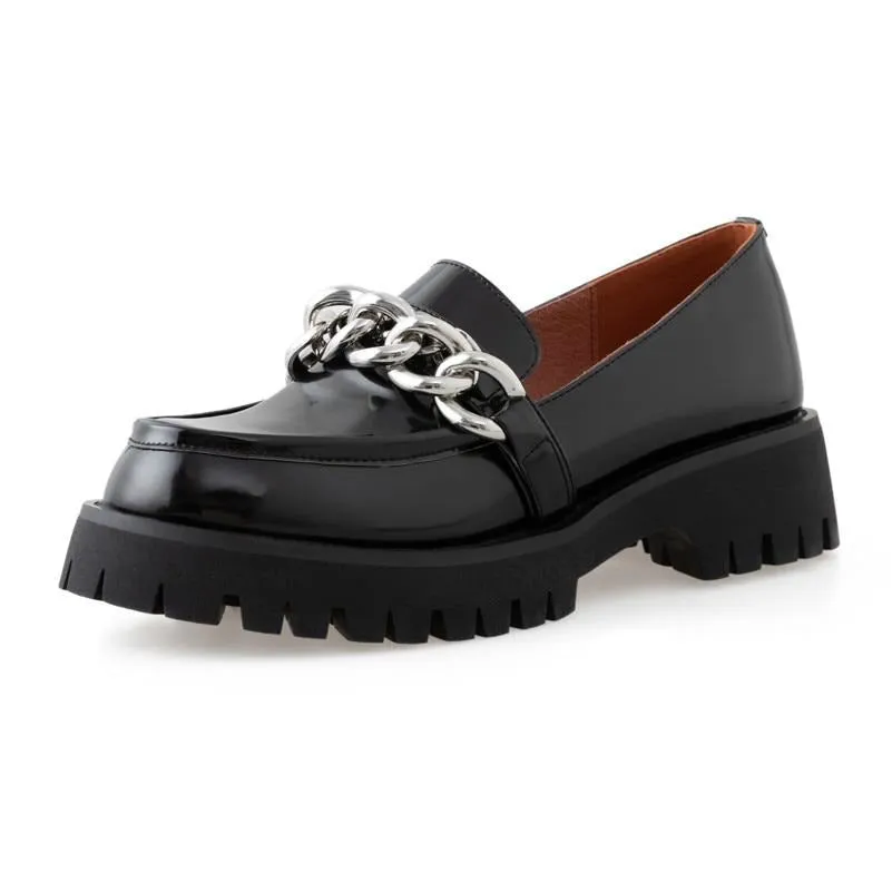 Women Block Heels Pumps Real Leather