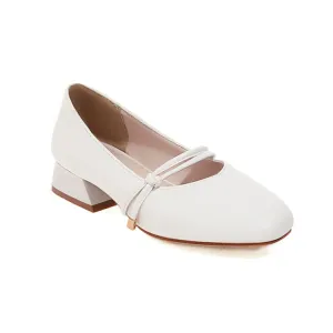 Women Block Middle Heels Pumps