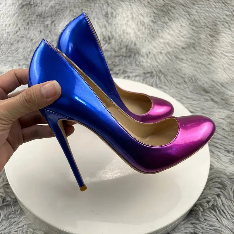 Women Gradient Heels 12cm Extremely High Heels