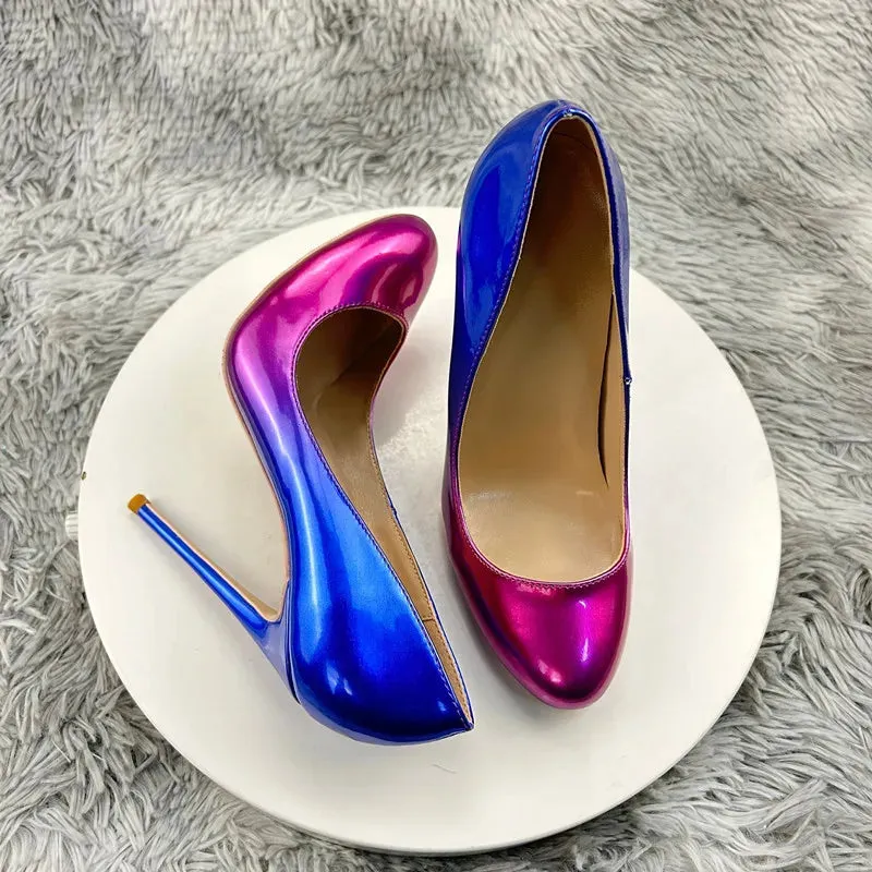 Women Gradient Heels 12cm Extremely High Heels