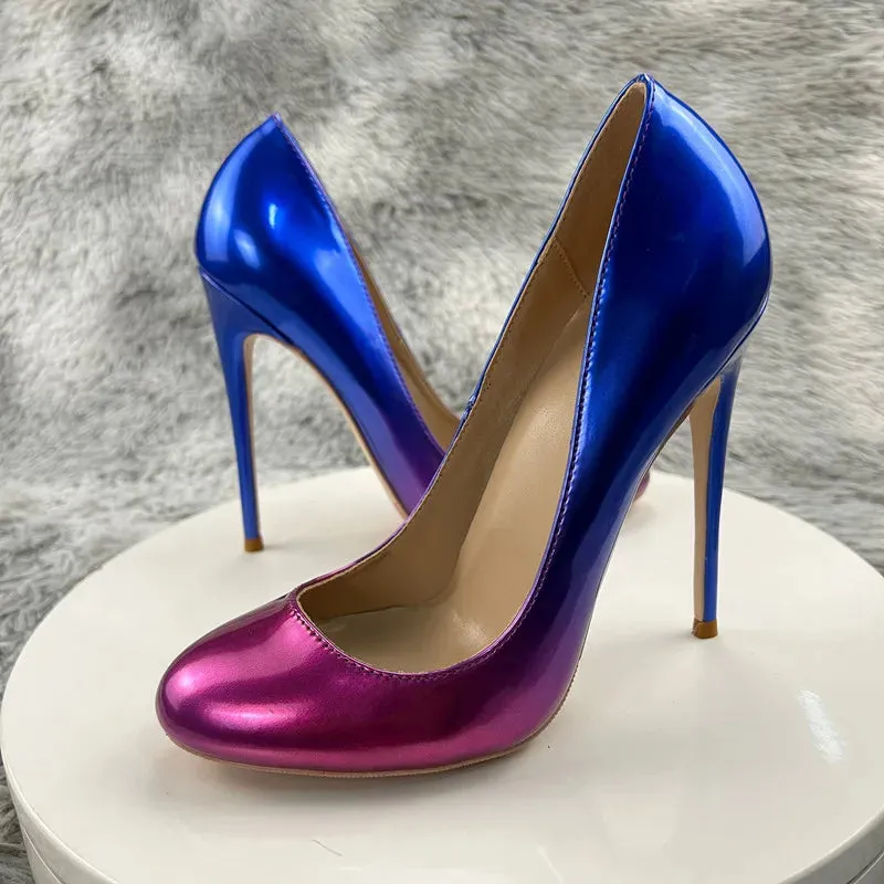 Women Gradient Heels 12cm Extremely High Heels