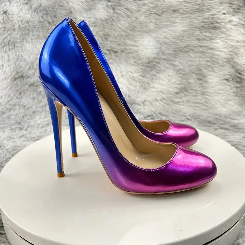 Women Gradient Heels 12cm Extremely High Heels