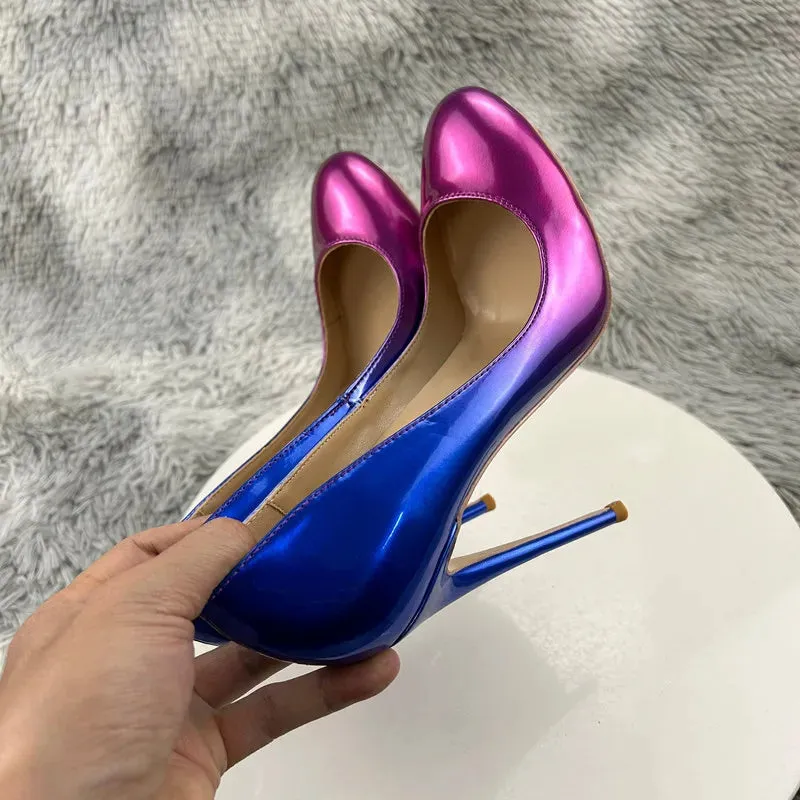 Women Gradient Heels 12cm Extremely High Heels