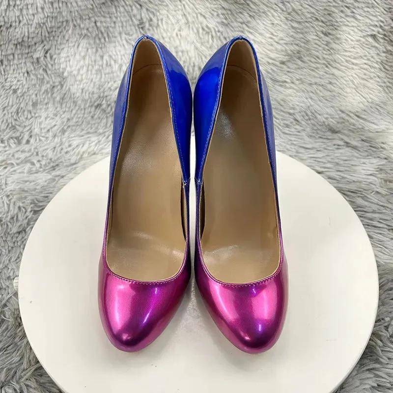 Women Gradient Heels 12cm Extremely High Heels