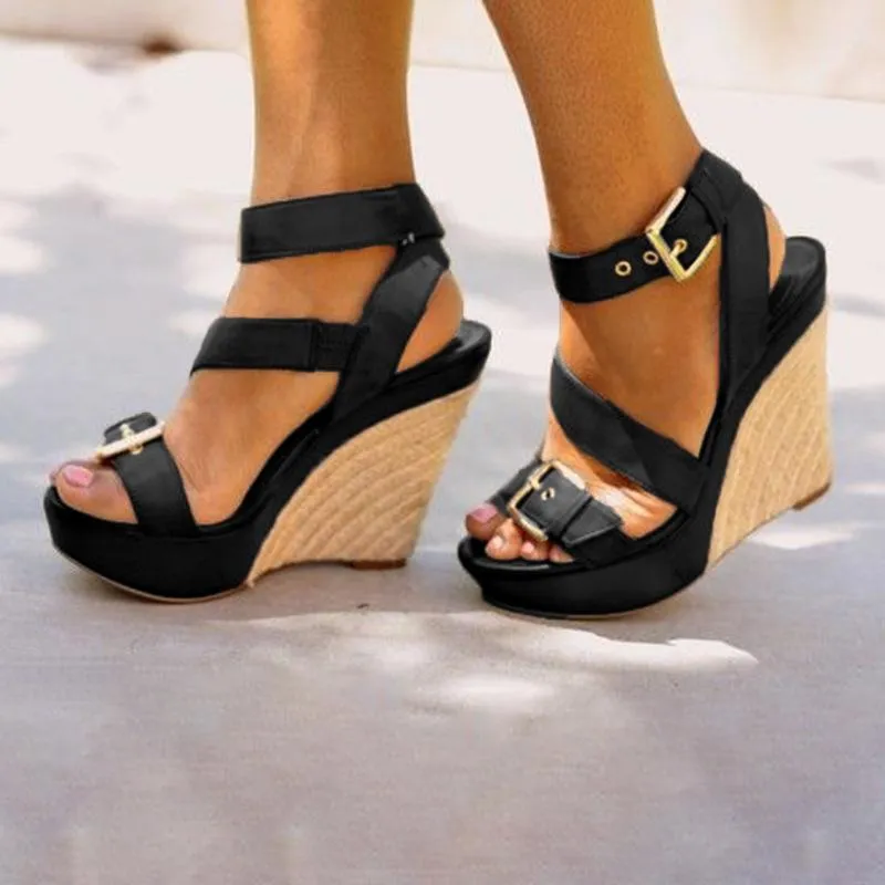 Women's Fashion Platform Straps Wedge Sandals