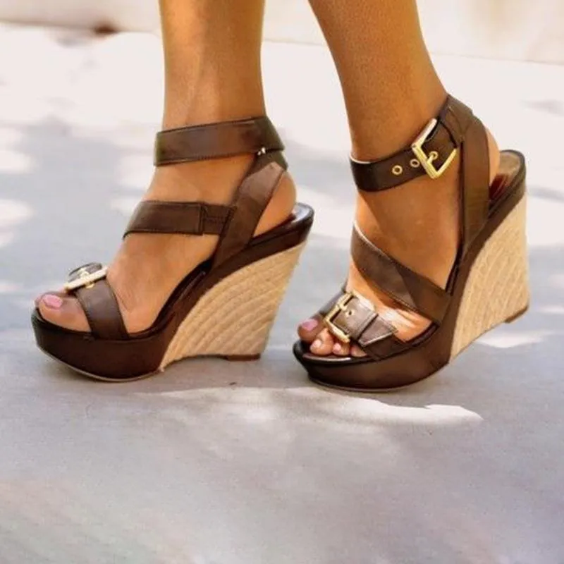 Women's Fashion Platform Straps Wedge Sandals