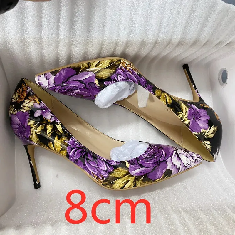 Women's pointed Saros  purple high heels