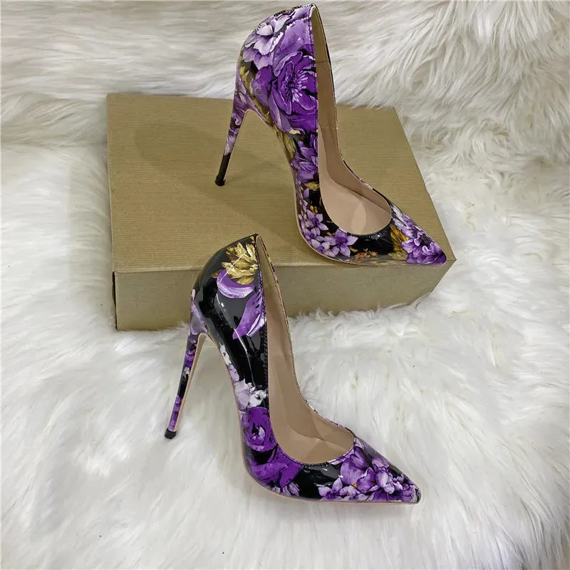 Women's pointed Saros  purple high heels