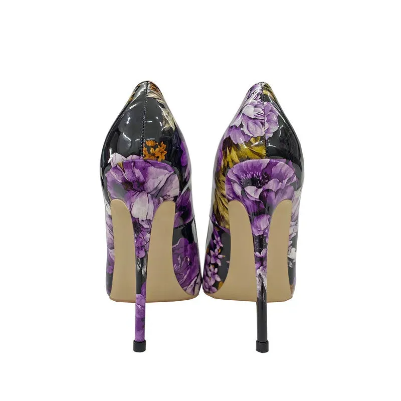 Women's pointed Saros  purple high heels
