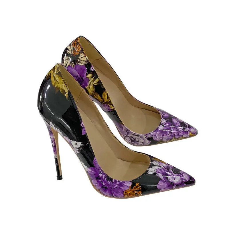 Women's pointed Saros  purple high heels