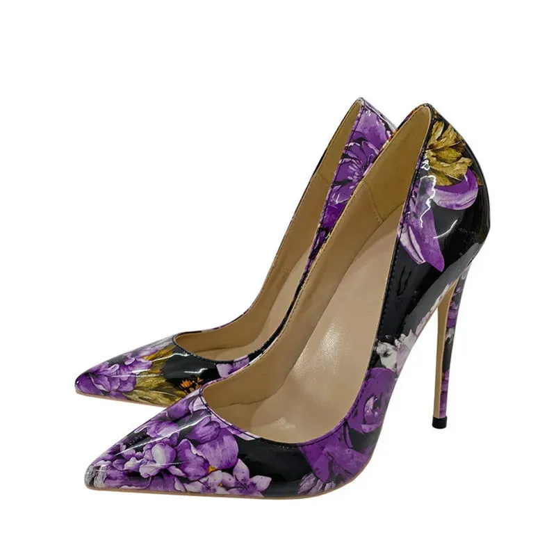 Women's pointed Saros  purple high heels