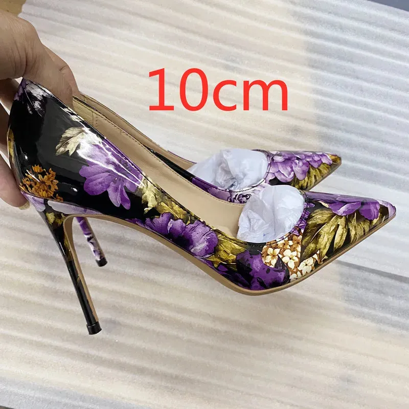 Women's pointed Saros  purple high heels