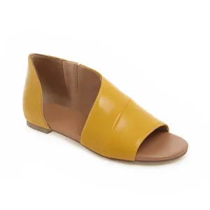 Women's Round Toe Open Toe Stitch Flat Sandals